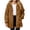 Brown-03, variant on VIPOIN Girls Full Zip Hooded Fleece Jacket, Mid-Length Sherpa Coat Warm Fall Winter Outerwear