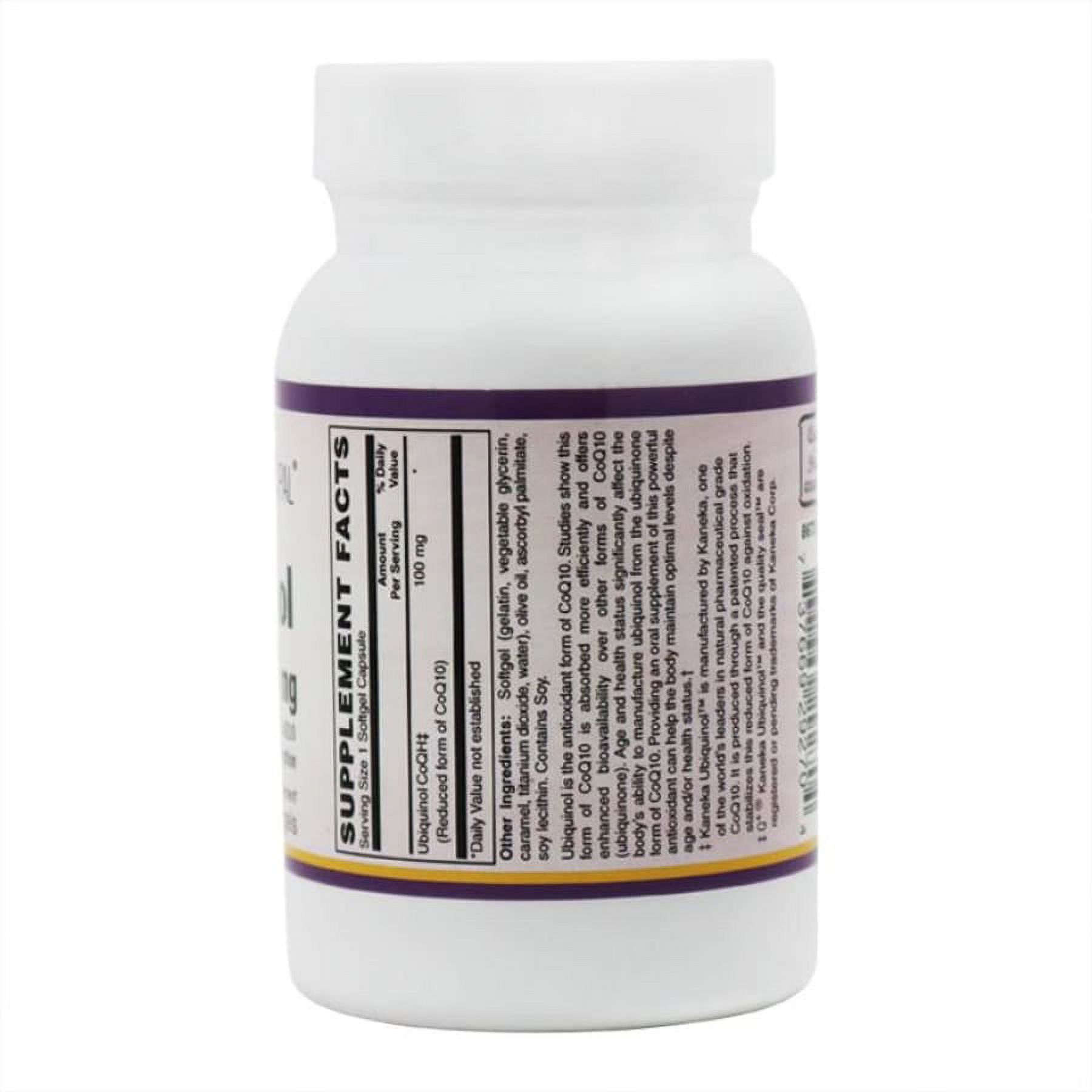 Ubiquinol CoQH Reduced Form of CoQ10 for Enhanced Absorption 100mg - Easy Swallow Softgels by BariatricPal Size: 30 Count