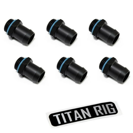 xspc g1/4" to 1/2" barb fitting for soft tubing, matte black, 6-pack
