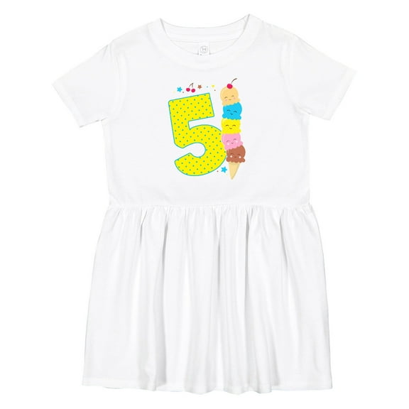 Inktastic Ice Cream Fifth Birthday Blue Girls Toddler Dress
