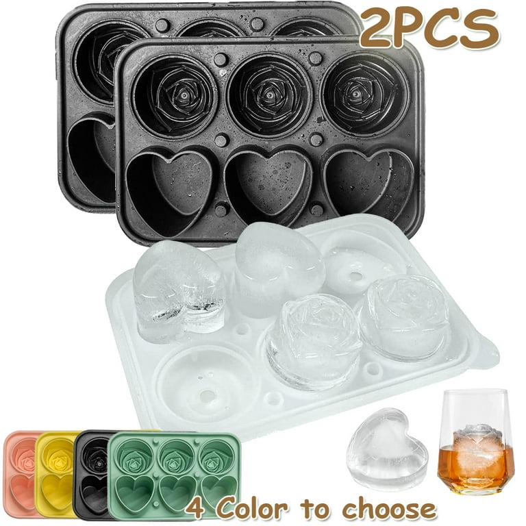 Heart-shaped Ice Cube Trays Silicone Ice Cube Mold Heart Ice Cube Maker for  Drinks Cocktails
