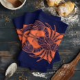 thumbnail image 6 of Lobster Navy Blue Kitchen Towels Set of 2, Water Absorbent Dish Towel, Boho Tropical Orange Stripe Summer Decorative Hand Towels - Quick Drying Cloth for Cooking Baking, 18x28 Inch, 6 of 8