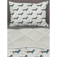thumbnail image 3 of Dachshund Comforter & Sham Bedding Set, Winter Cartoon Sausage Dog in Pullover and Snowflakes, 3 pcs Duvet Set Microfiber Filling Quilt, 5 Sizes, Ginger Dark Turquoise, by Ambesonne, 3 of 4