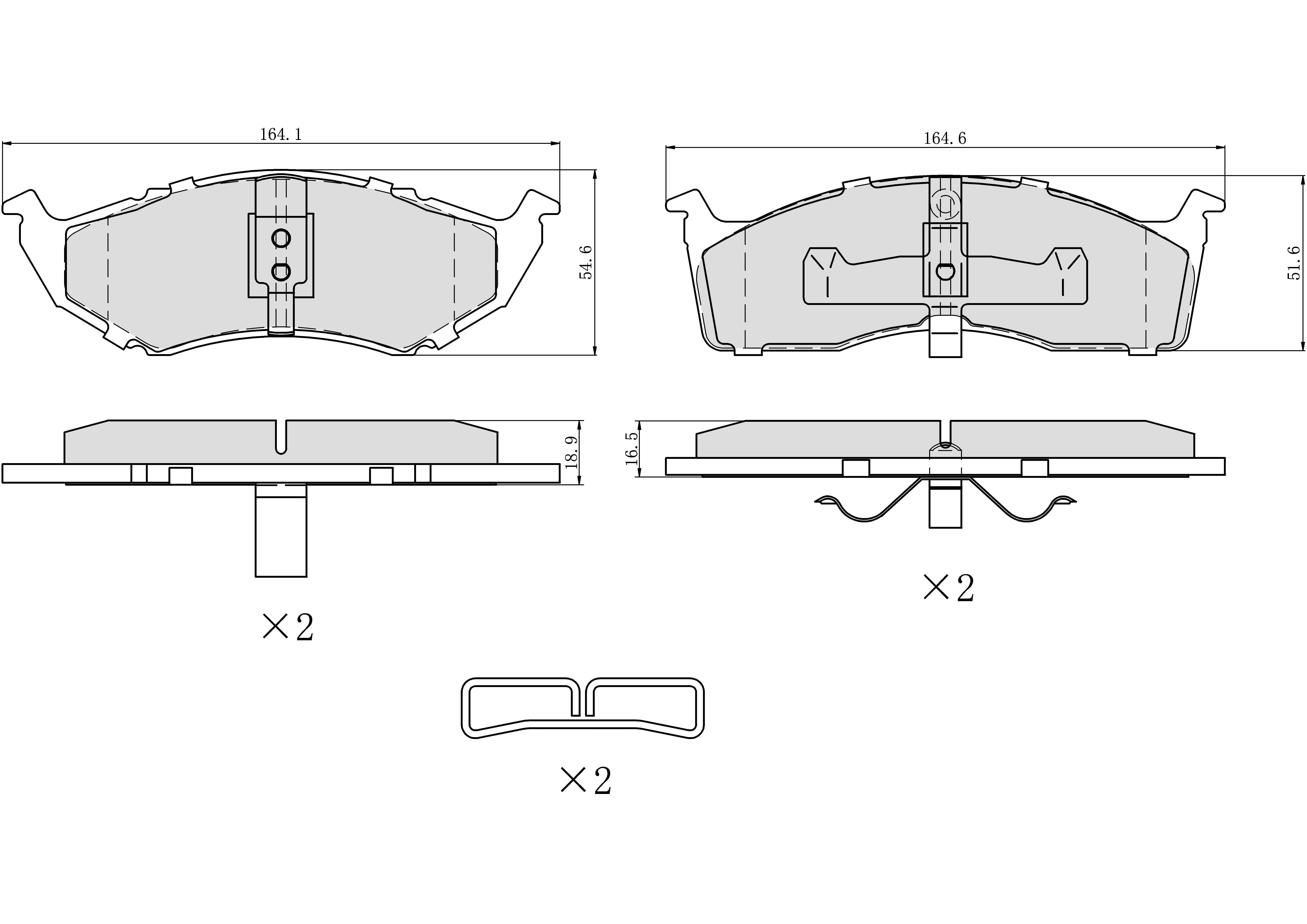 Winstop Brake Pad Set, Front WS.0591.0.C, Dodge Grand Caravan 2000-1996