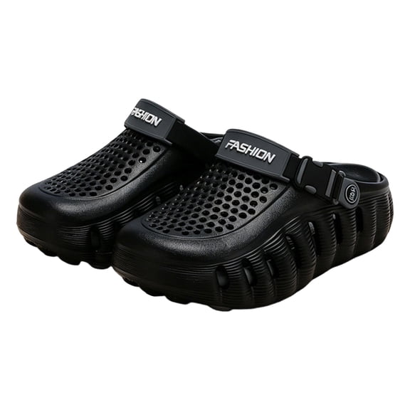 Women and Men Clogs Breathable Slip on Sandals Unisex Adult Platform Beach Sandal Summer Outdoor Comfortable Walking Slippers Black 6