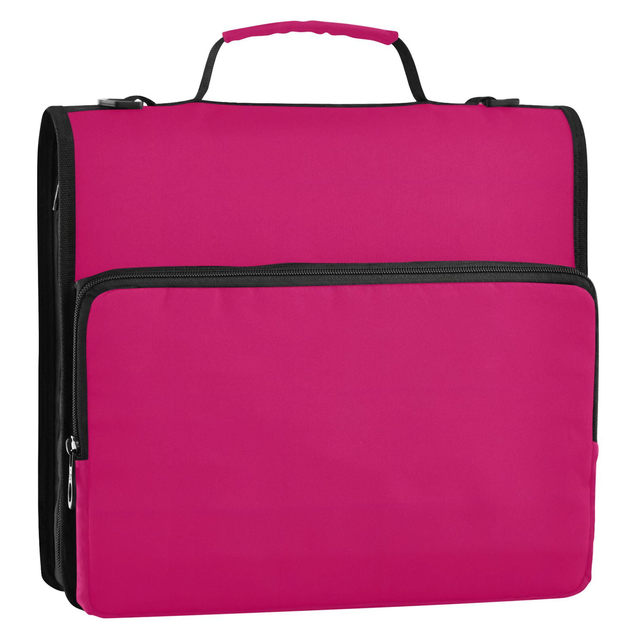 ALAZA Zipper Binder Deep Pink 3 Ring Trapper Keeper File Folder Organizer Bag