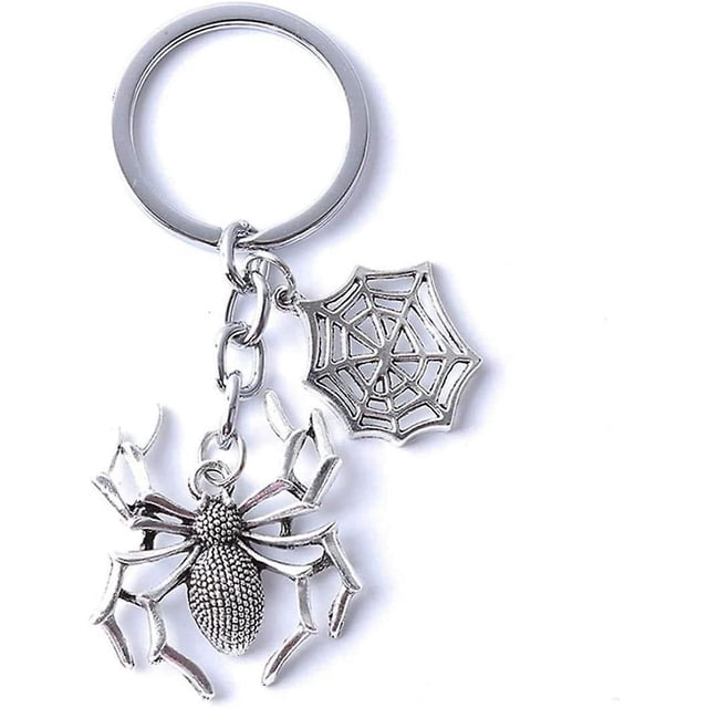 Jinsinto Halloween Spider Keychain, Retro Horror Spider Pendant Keyring Halloween Ornament Keychain Creative Gift (2pcs)