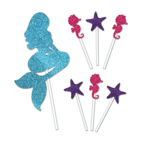 Glitter Mermaid Cake Topper - 1 Pc