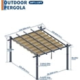 thumbnail image 2 of Bingirl Pergola en Aluminium Gris à Colonne, Rideau Bleu 10 X 13 Pieds - Étanche Réglable, Résistante aux UV, Enduite de Poudre, Résistante à la Rouille, Stable et Facile à Assembler pour Patio, Jardin, Cour Arrière, 2 of 6