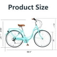 thumbnail image 2 of Beach Cruiser Bike for Women 24/26 Inch Ladies Bike 13 Speed Complete Cruiser Bikes with Dual V-Brake and Adjustable Seat, Adult City Bike for Women, Men, 2 of 6