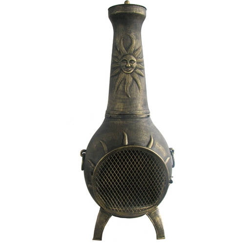 Gardener Select Cast Aluminum Chiminea, Sun Gold by Gardener Select
