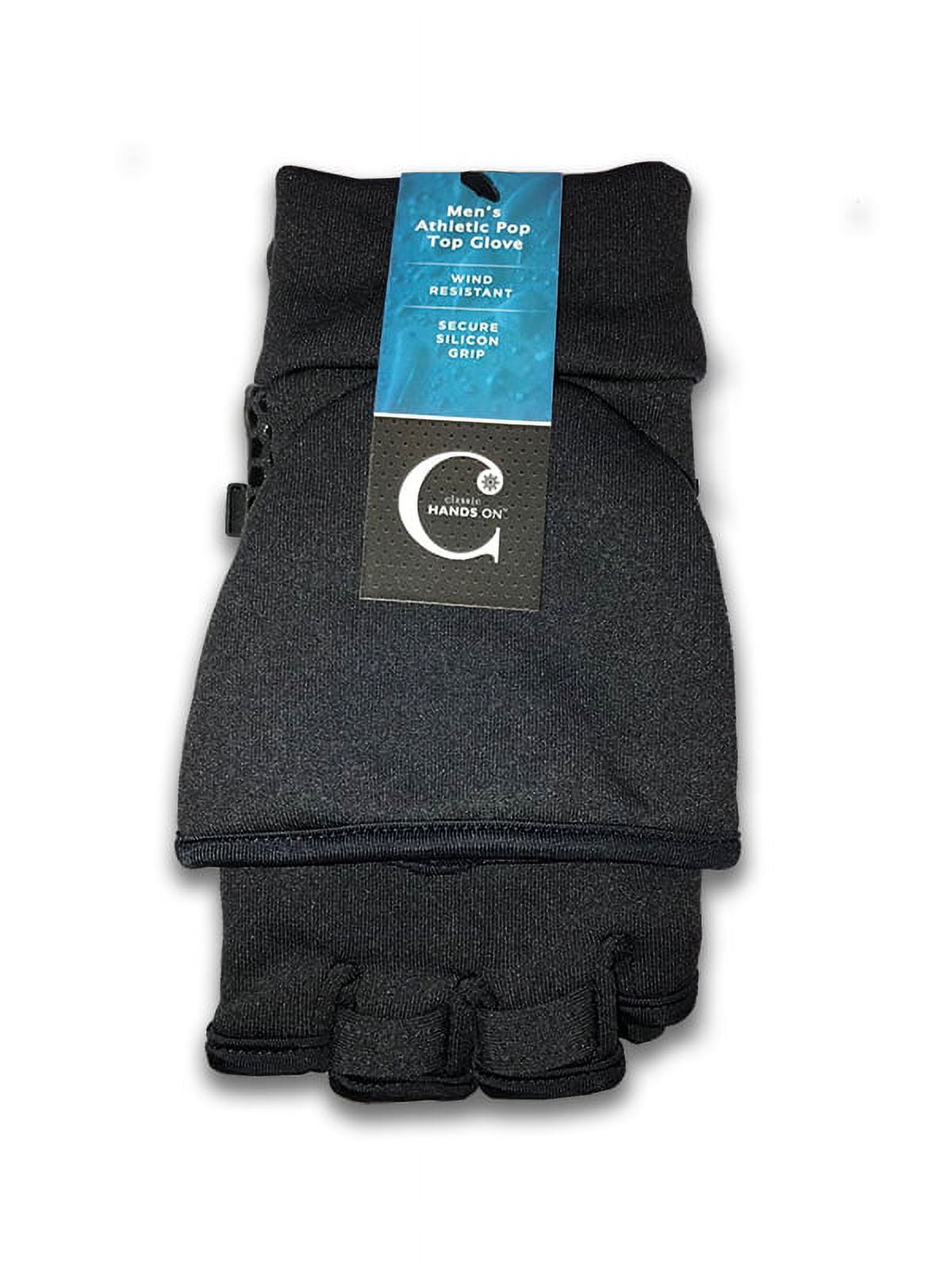 AL1505, Mens Multi-Purpose Anti-Slip Grip Fingerless Flip-Top Mittens