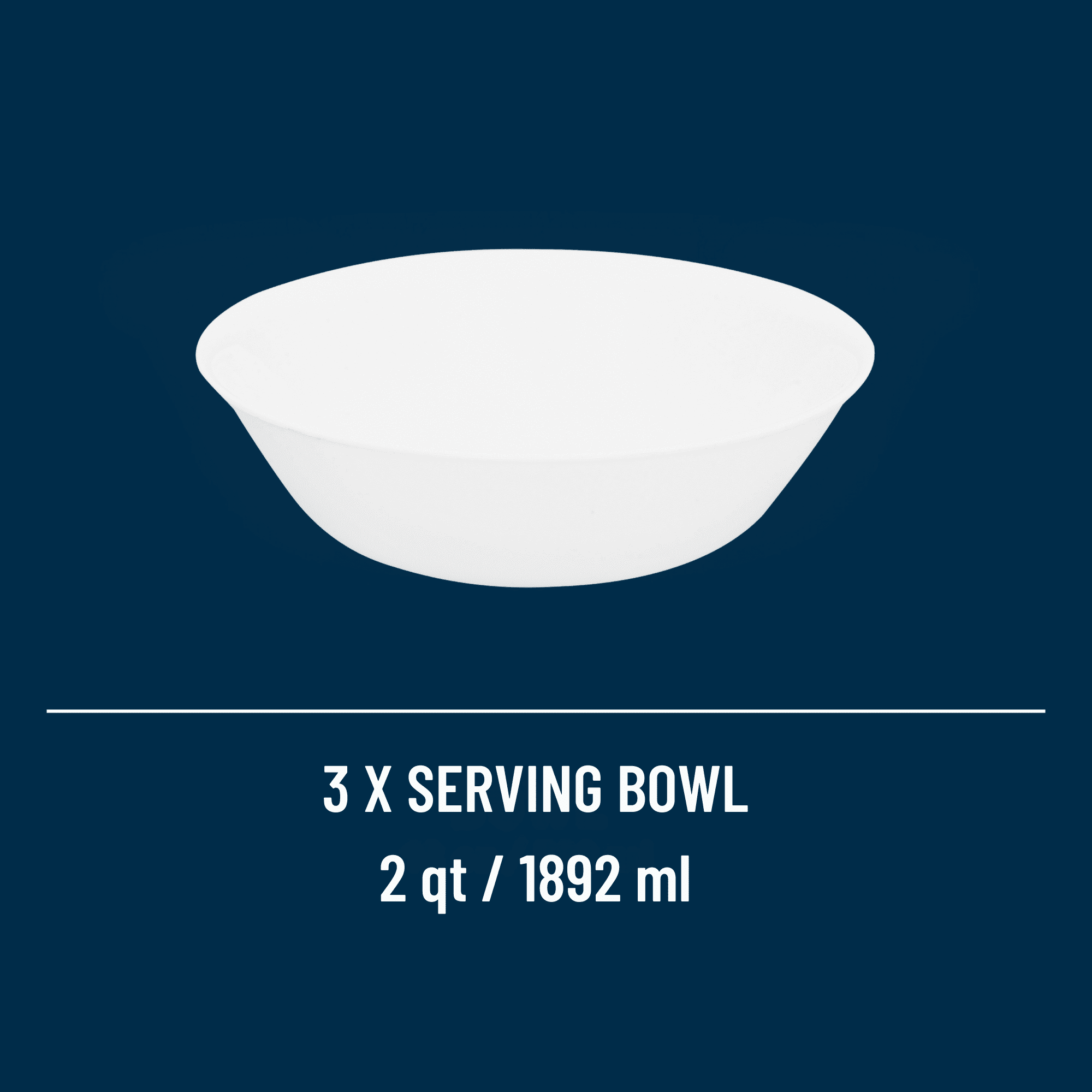 Corelle Winter Frost White 64 oz Glass Serving Bowl (Set of