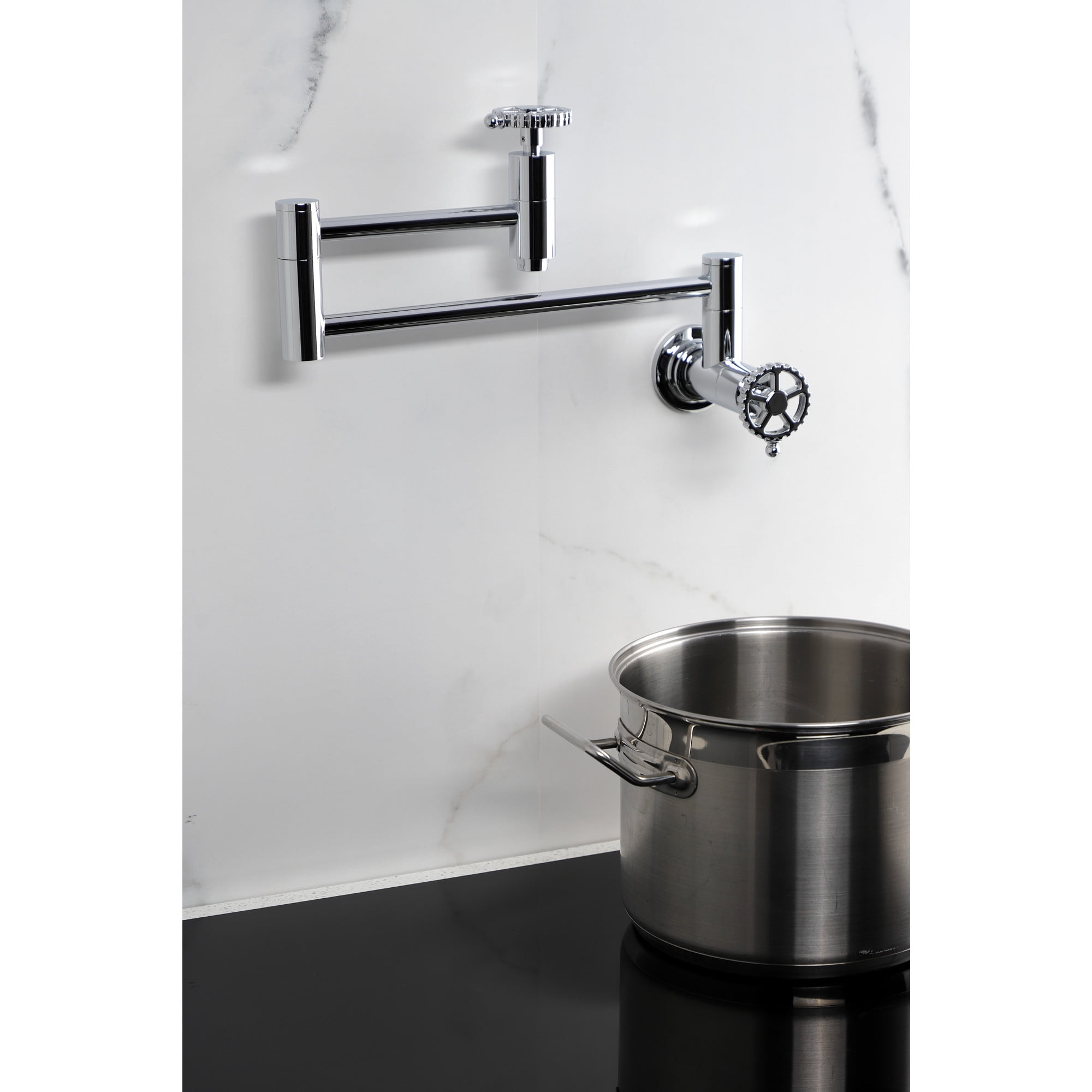 Kingston Brass KS8101CG Fuller Wall Mount Pot Filler Faucet, Polished Chrome