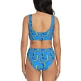 thumbnail image 3 of Kdxio Colorful Snake Print Women's 2 Piece High Waisted Wrap Spaghetti Strap Summer Swimsuit Bikini Set-X-Large, 3 of 7