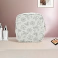 thumbnail image 5 of Unique Bargains 1 Pc Stylish Square Hearts Makeup Bag for Travel Gray Polyester, 5 of 6