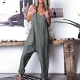 thumbnail image 2 of QATAINLAV Jumpsuits for Women Casual Summer Outfits Cotton Linen Comfy Beach Vacation Long Rompers Sleeveless V Neck Onesie Harem Pants with Pockets Dark Gray XL Ofertas de Hoy en Liquidación, 2 of 8