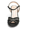 thumbnail image 5 of BURUDANI Women'S Summer Open Toe Low Heels Sandals Fashion Ankle Strap Party Dress Sandals BLACK Size 6, 5 of 5
