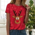 thumbnail image 2 of UngA Christmas T Shirts for Women Short Sleeve Cotton Crewneck T-Shirt Merry Christmas Xmas Tree Tee Tops Casual Basic Christmas Shirt for Women (Red,L), 2 of 7