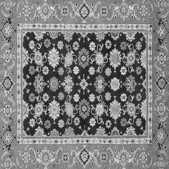 Ahgly Company Indoor Square Abstract Gray Modern Area Rugs, 7' Square