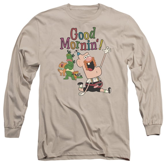 Uncle Grandpa Good Mornin Long Sleeve Adult 18/1 T-Shirt  Sand