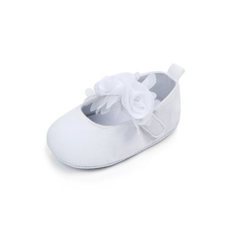 

Ymiytan Newborn Baby Shoes Soft Sole Flats First Walker Mary Jane Daily Cute Breathable Magic Tape Loafer Flat White 6C