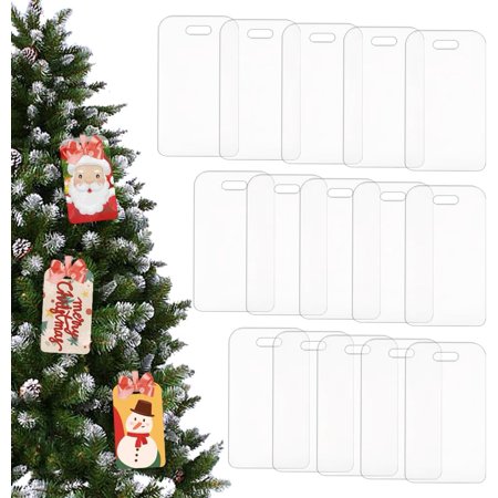 15Pcs Acrylic Laser Cut Reserved Tags Christmas Ornaments Gift Tag Acrylic Reserve Seating Tag Wedding Place Cards DIY Blanks Ornaments Clear