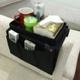 thumbnail image 2 of Sofa Armrest Organizer for Remote, Books & More - Bedside Storage Solution Black Couch Caddy, 2 of 8