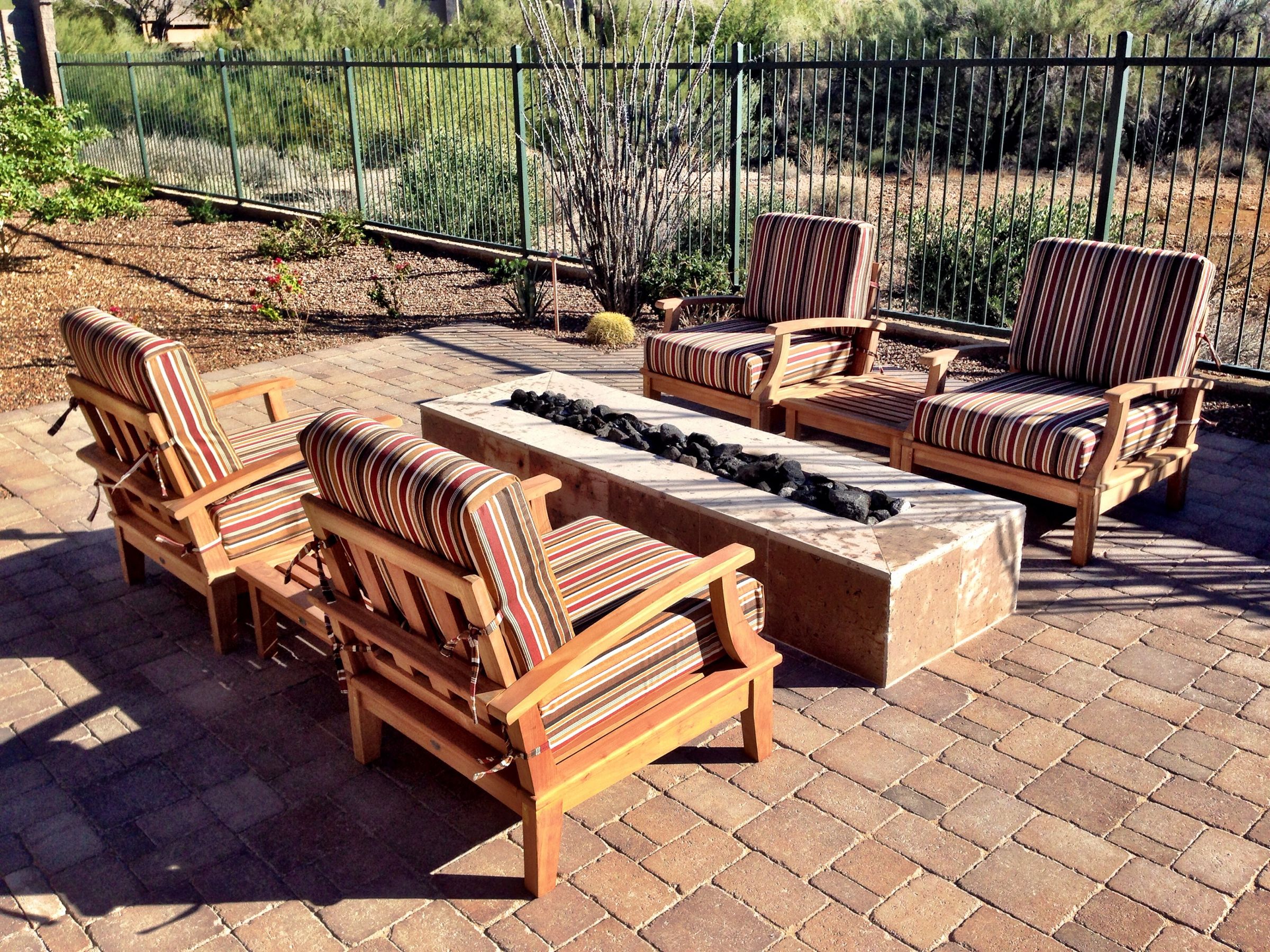 WholesaleTeak Outdoor Patio Grade-A Teak Wood 5 Piece Teak Sofa Set - 4 Lounge Chairs and 35" Round Coffee Table -Furniture only --Somer Collection #WMSSSA3 - image 4 of 6