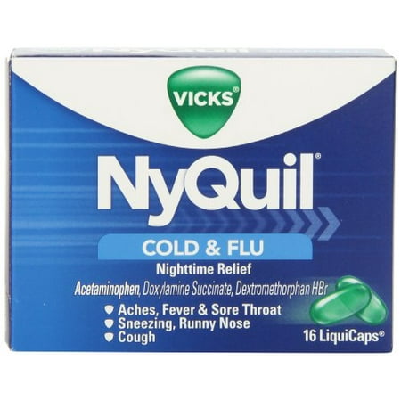 4 Pack - Nyquil froide et la grippe Nighttime Relief liquide Capsules, 16 Chaque