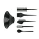 thumbnail image 3 of Kit de 6 piezas para teñir el cabello, profesional, multifuncional, suave, elástico, de nailon, juego de brochas para teñir el cabello, color negro, 3 of 14