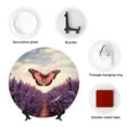 thumbnail image 4 of Balery Butterfly Over Lavender Print Bone China Decorative Plate Ceramic Dinner Plates Art Crafts with Display Stand-8in, 4 of 6