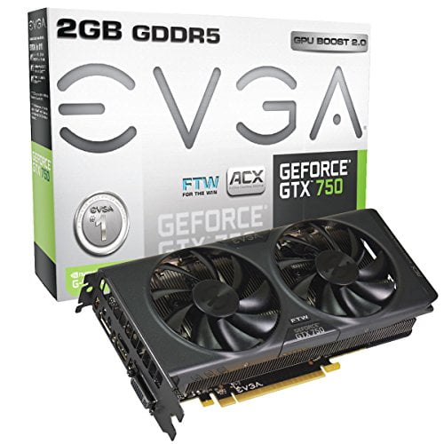 evga 02G-P4-2758-KR GeForce GTX750 2GB - EVGA GeForce GTX 750 2GB FTW w/ EVGA ACX Cooling - 02G-P4-2758-KR