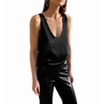 thumbnail image 2 of Womens Summer U Neck Satin Sleeveless Casual Tank Tops Black S, 2 of 7