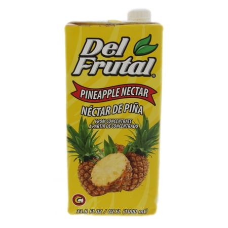 Del Frutal Pineapple Nectar Concentrate 1000ml - Concentrado de Jugo de Pina (Pack of 9)