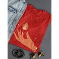 thumbnail image 3 of Cosmical Hand With Flame Shaped T-Shirt Women -Image by Shutterstock, Female Medium, 3 of 4