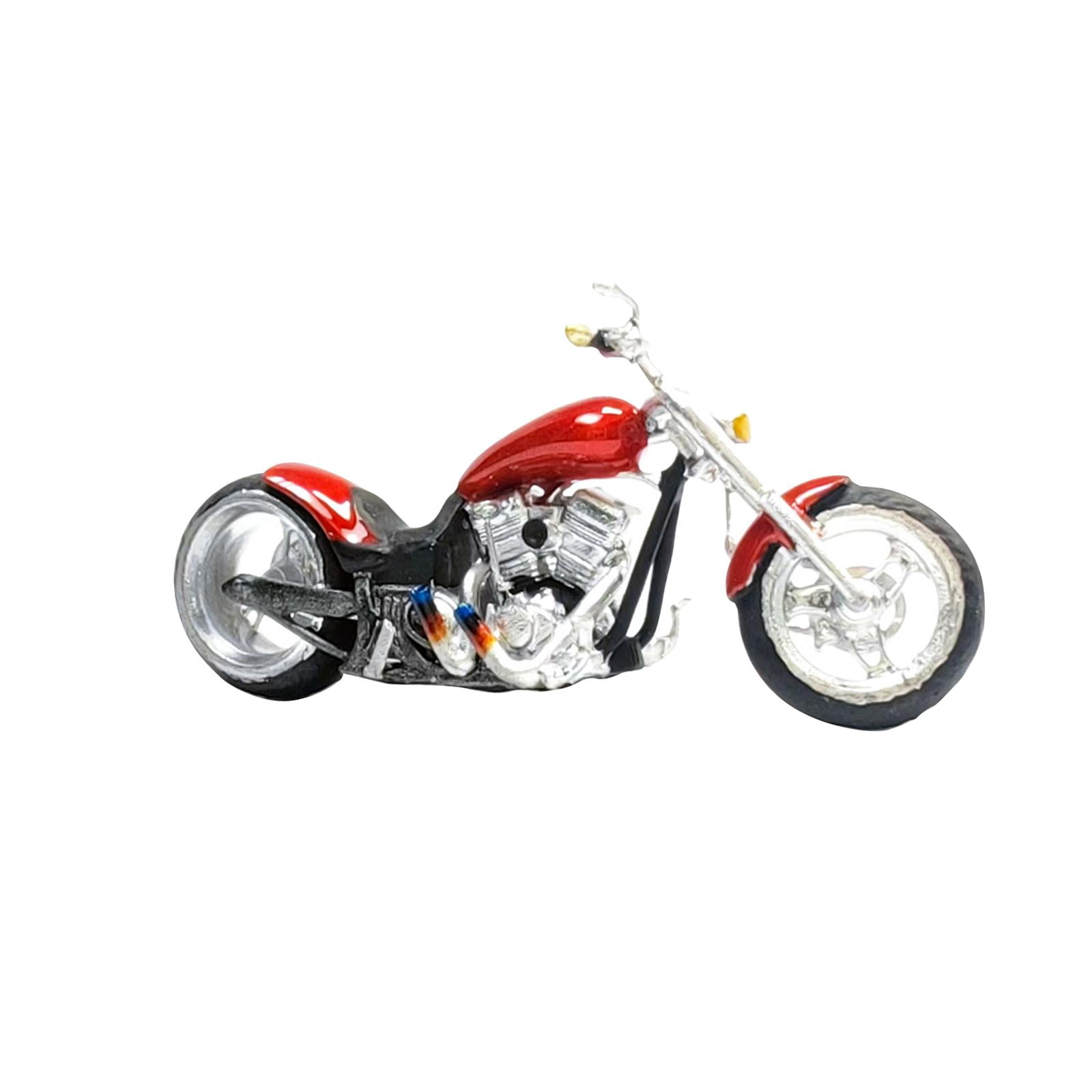 Zxpjkyu 1/64 Miniature Motocycle Figurines Diorama Figurines for Railroad Scene Building Red