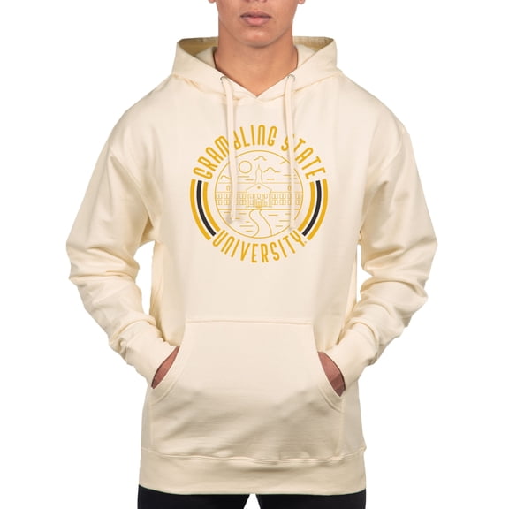 Men's Uscape Apparel Cream Grambling Tigers Standard Pullover Hoodie