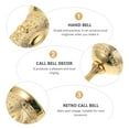 thumbnail image 3 of FONDOTIN Golden Zinc Alloy Hand Bell for Restaurant Use Retro Call Bell Decor Suitable for Various Occasions 1Pc, 3 of 8
