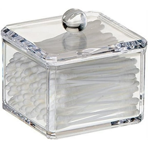 Dockapa Clear Acrylic Cotton Ball Holder Q-Tip Holder