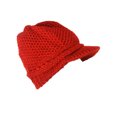 thumbnail image 2 of Visière en Bonnet Crochet avec Foulard - Rouge, 2 of 2
