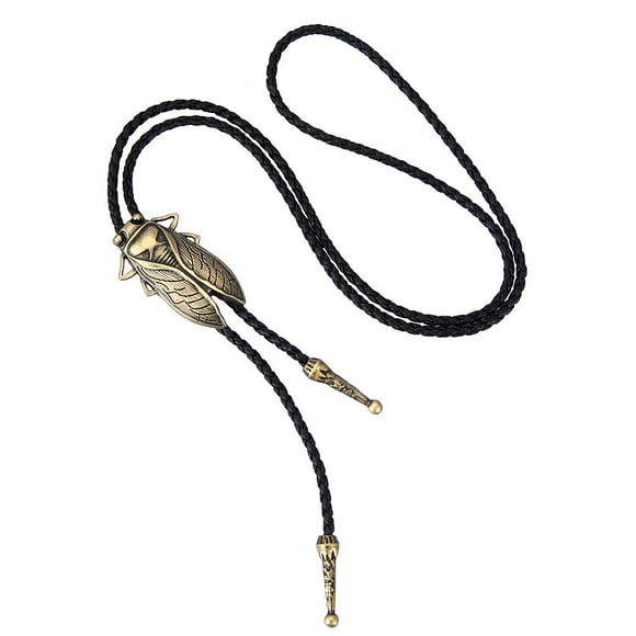 KLKCMS Vintage Bronze Color Western Cowboy Necktie Necklace Bola Tie for Man Cool