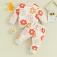 thumbnail image 3 of Bagilaanoe 2PCS Newborn Baby Girl Pants Set Flower Long Sleeve Sweatshirt Pullover Tops + Drawstring Sweatpants 6M 12M 18M 24M Infant Casual Sweatsuits, 3 of 7
