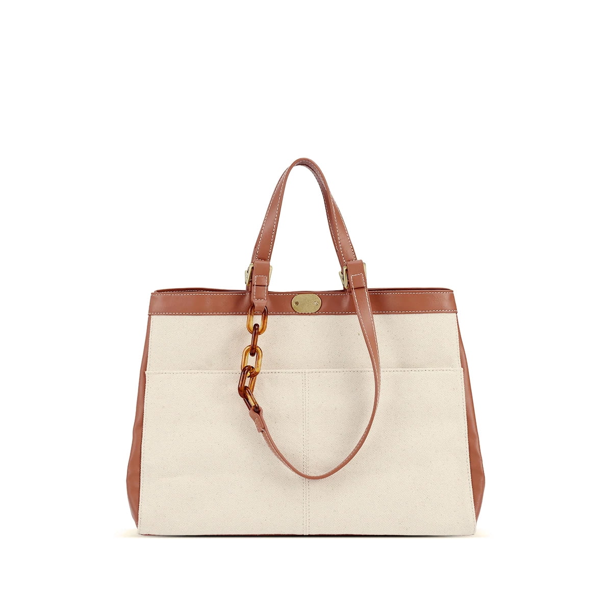 Pixie Mood Jade 17 x 12 Vegan Leather Canvas Tote Bag, Canvas