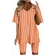 thumbnail image 1 of Blusas para las Mujeres Casual Impreso Cuello en V Manga Corta Blusa Pantalones Cortos, Conjuntos de Ropa para las Mujeres, 1 of 5