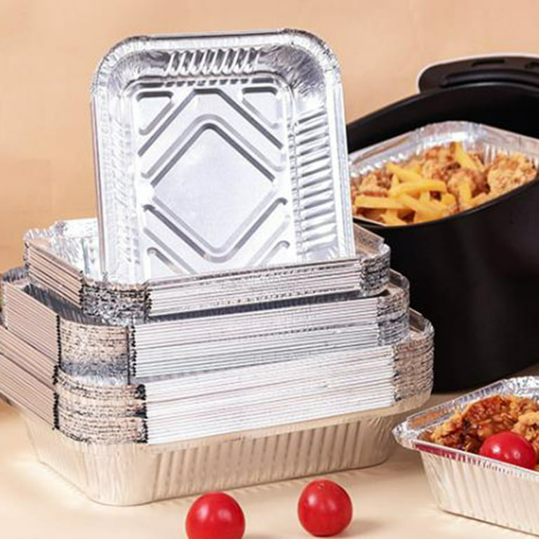 10Pcs Disposable Aluminum Foil Pans Grill Catch Tray Food
