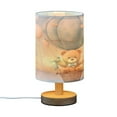 thumbnail image 2 of Bear Balloon Clouds Table Lamp USB Bedside Desk Nightstand Lamp Printed Gifts Small Lamp Wood Base for Bedroom Living Room Kids Room College Dorm, 2 of 7