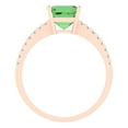 thumbnail image 4 of Clara Pucci 14K Rose Gold Solid Gold Green Solitaire with Accents Anniversary Ring for Women - 2.7 cttw Cushion Cut, 4 of 7