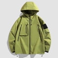 thumbnail image 3 of Rain Jackets for Men 2025 Windproof Waterproof Outdoor Zip Up Hooded Jacket with Pockets Outerwear Coat Hoodie, 3 of 4