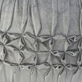 thumbnail image 2 of Mina Victory Sofia 20x20" Round Pin Tuck Velvet Pouf in Charcoal, 2 of 5